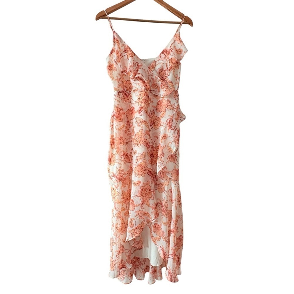 Express Floral Paisley Ruffle Midi Dress - Picture 2 of 10